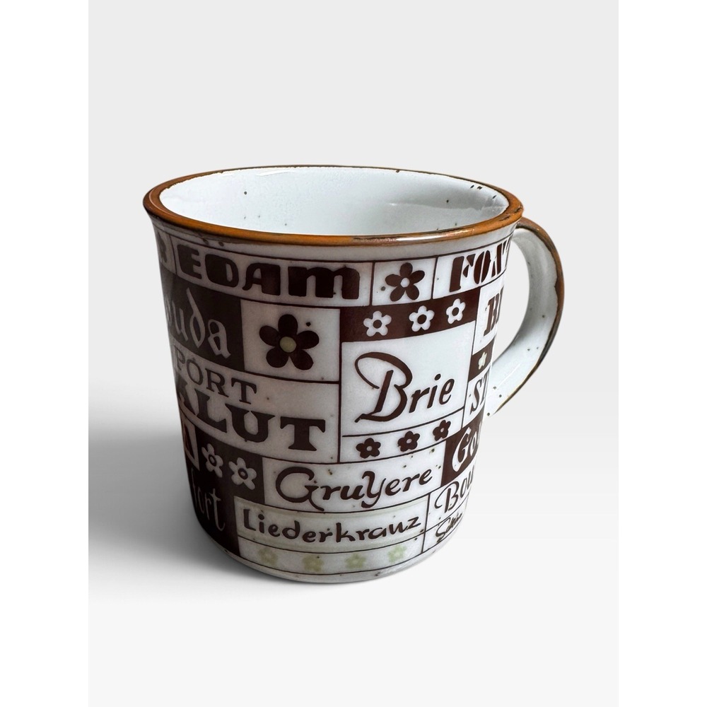 Vintage 1976 Himark Sakira Cheeseboard Cheese Names Mug Cup Japan 10 oz
